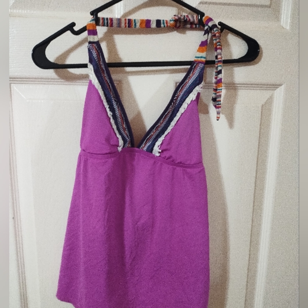 Lucky Brand Purple Top with Colorful Trim